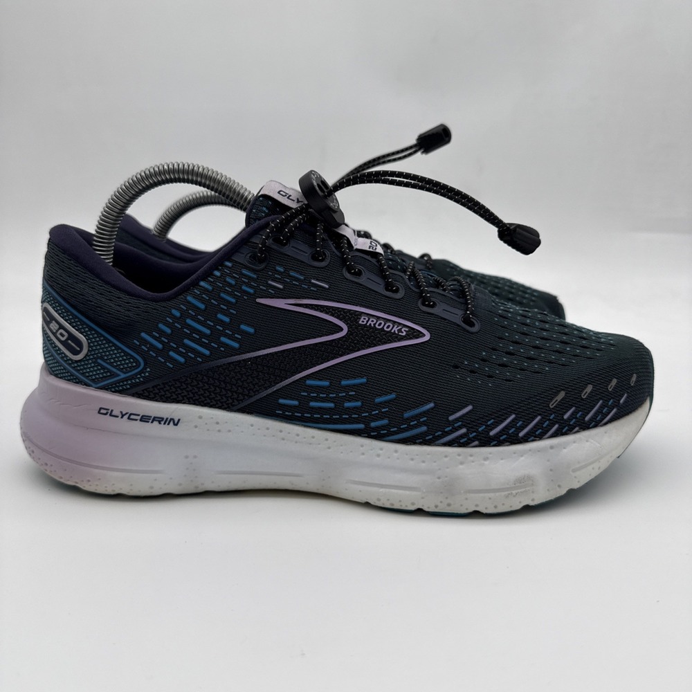 Brooks Glycerin 20 Womens 10.5 D Shoes Blue Purple Running Walking 1203691B499